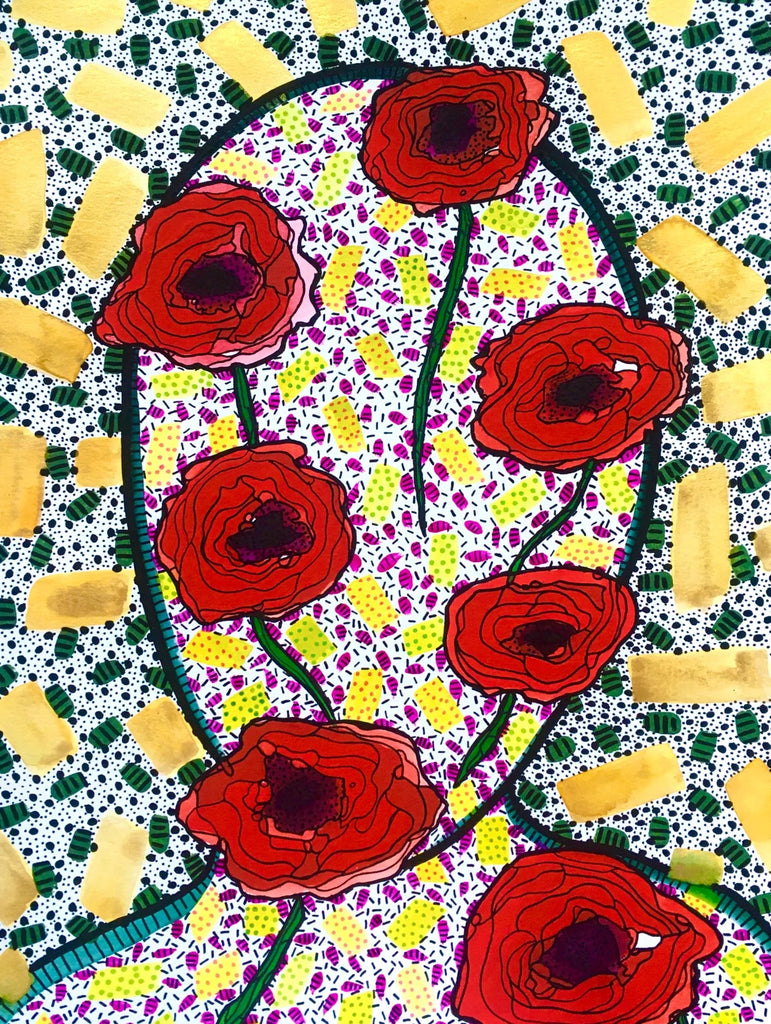 SUSANA CACHO - Art Print 12"x16"- Mujer Poppy