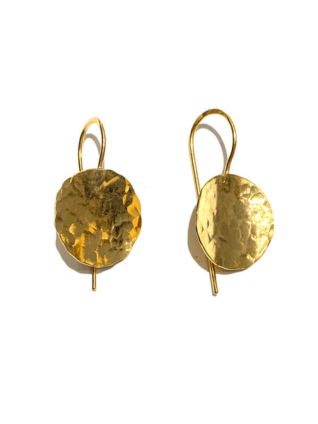 MONIQUE MICHELE- Hammered Disc Brass Earrings