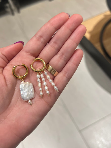 AMANÁ PENINA- Hoops + Pearls Earrings