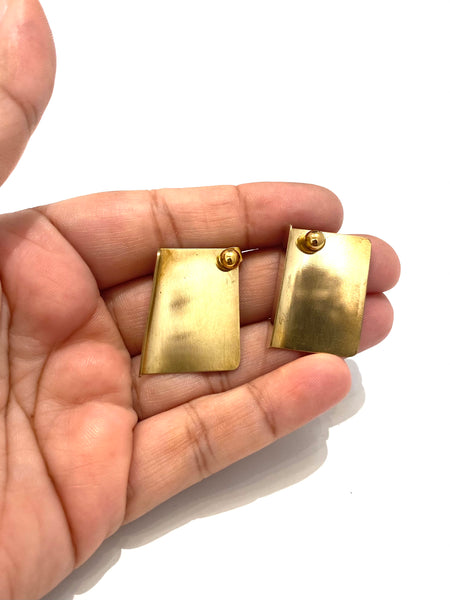 RAW PORTION- Small Brass Earrings