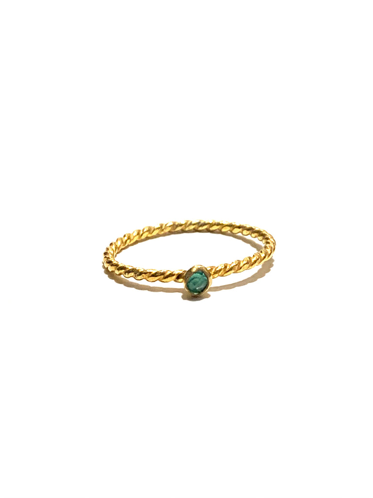 MONIQUE MICHELE- Twisted Emerald Stackable Ring